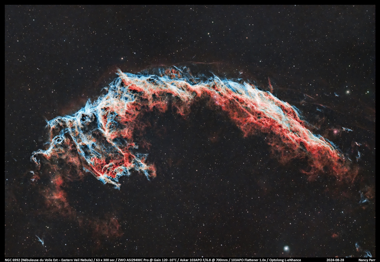 NGC6992 - Nébuleuse du Voile Est - Nancy Parr 2024