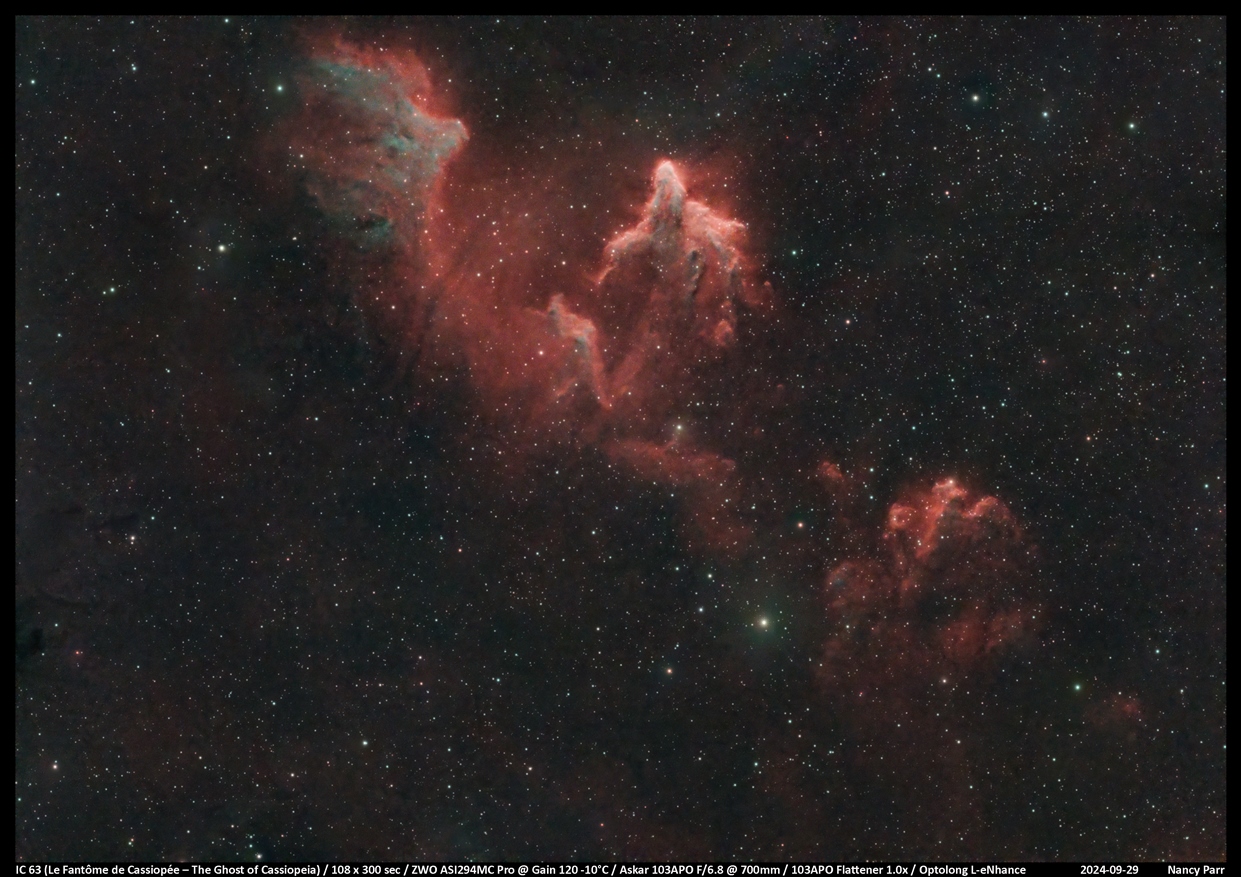 Nébuleuse IC63 du Fantôme dans la constellation de Cassiopée - Nancy Parr